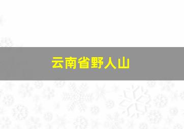 云南省野人山