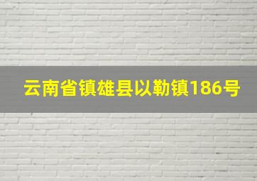 云南省镇雄县以勒镇186号