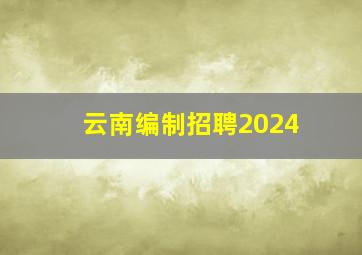 云南编制招聘2024