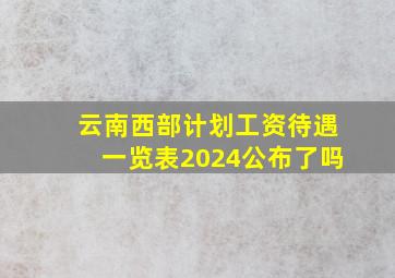 云南西部计划工资待遇一览表2024公布了吗