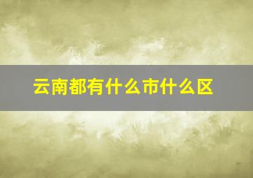 云南都有什么市什么区