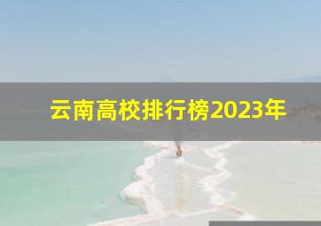 云南高校排行榜2023年