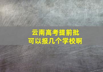 云南高考提前批可以报几个学校啊