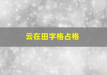 云在田字格占格