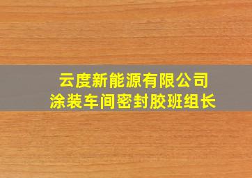 云度新能源有限公司涂装车间密封胶班组长