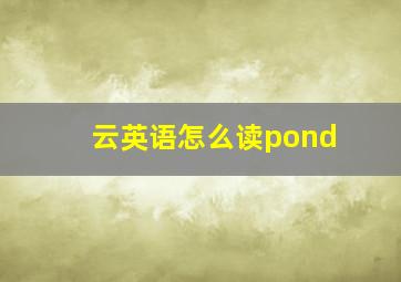 云英语怎么读pond