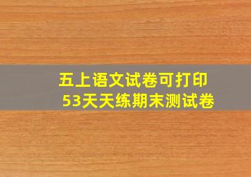 五上语文试卷可打印53天天练期末测试卷