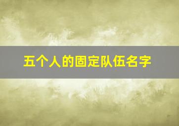 五个人的固定队伍名字