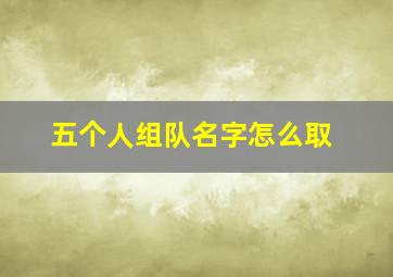 五个人组队名字怎么取