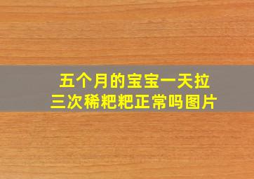 五个月的宝宝一天拉三次稀粑粑正常吗图片