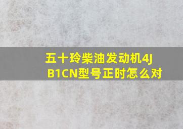 五十玲柴油发动机4JB1CN型号正时怎么对