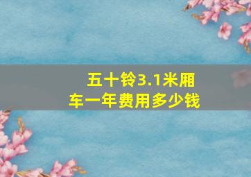 五十铃3.1米厢车一年费用多少钱