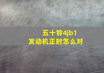 五十铃4jb1发动机正时怎么对