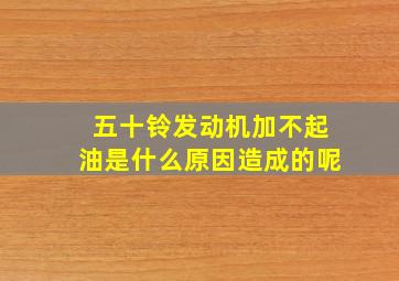 五十铃发动机加不起油是什么原因造成的呢