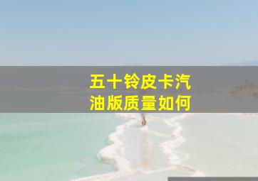 五十铃皮卡汽油版质量如何