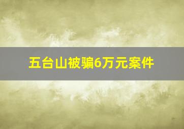 五台山被骗6万元案件