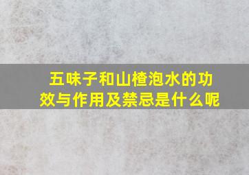 五味子和山楂泡水的功效与作用及禁忌是什么呢