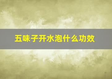 五味子开水泡什么功效