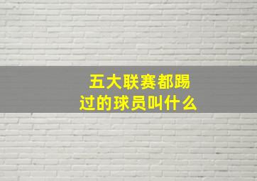 五大联赛都踢过的球员叫什么