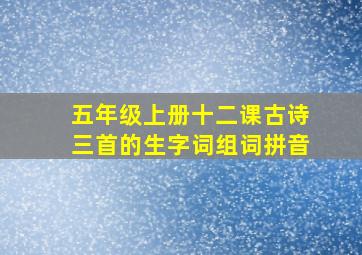 五年级上册十二课古诗三首的生字词组词拼音