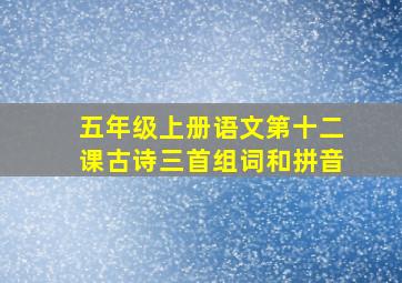 五年级上册语文第十二课古诗三首组词和拼音