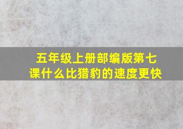 五年级上册部编版第七课什么比猎豹的速度更快