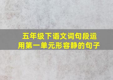 五年级下语文词句段运用第一单元形容静的句子