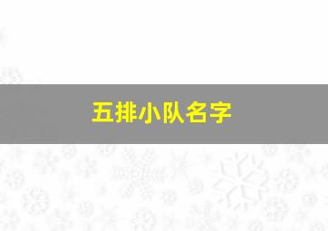 五排小队名字