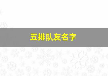 五排队友名字