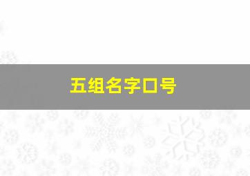 五组名字口号