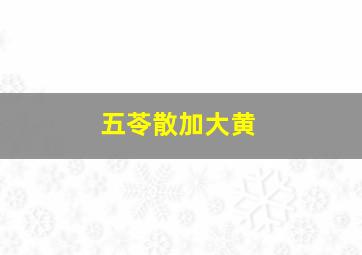 五苓散加大黄