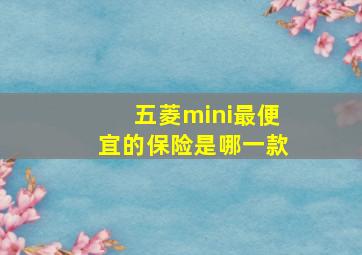 五菱mini最便宜的保险是哪一款