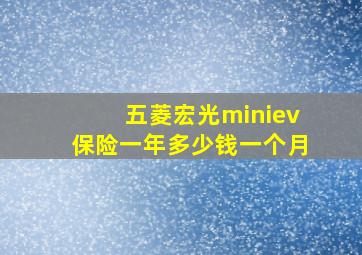 五菱宏光miniev保险一年多少钱一个月