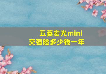 五菱宏光mini交强险多少钱一年