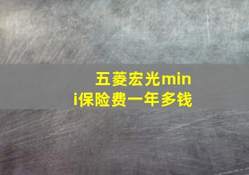 五菱宏光mini保险费一年多钱