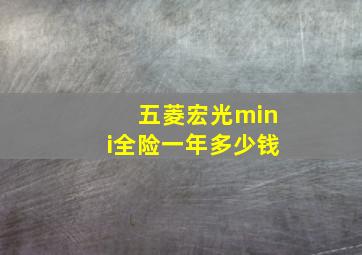 五菱宏光mini全险一年多少钱