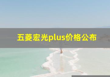 五菱宏光plus价格公布