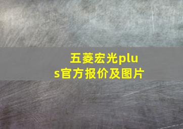 五菱宏光plus官方报价及图片