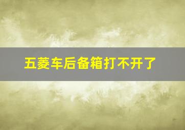 五菱车后备箱打不开了