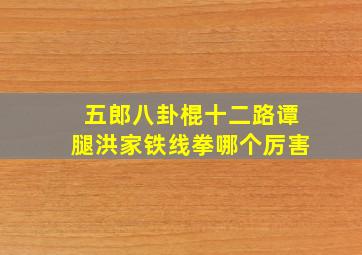 五郎八卦棍十二路谭腿洪家铁线拳哪个厉害