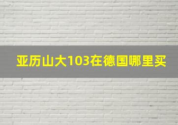 亚历山大103在德国哪里买