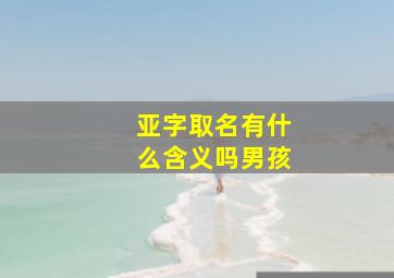 亚字取名有什么含义吗男孩