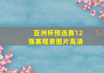 亚洲杯预选赛12强赛程表图片高清