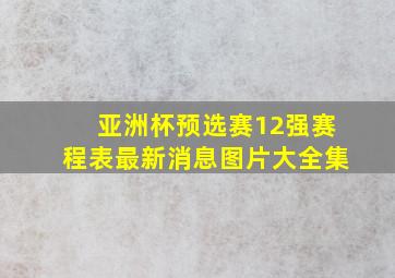 亚洲杯预选赛12强赛程表最新消息图片大全集