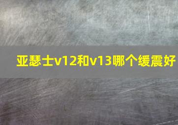 亚瑟士v12和v13哪个缓震好