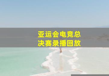 亚运会电竞总决赛录播回放