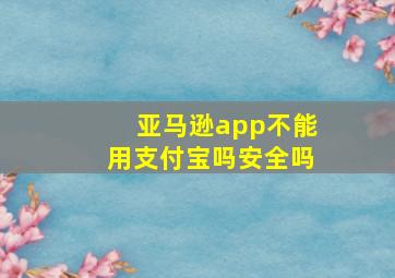 亚马逊app不能用支付宝吗安全吗