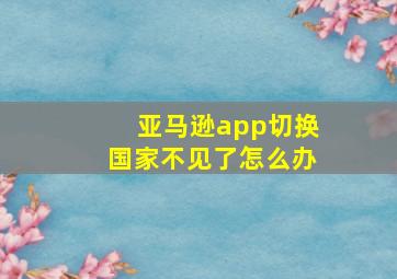 亚马逊app切换国家不见了怎么办