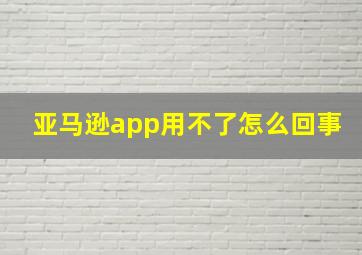 亚马逊app用不了怎么回事