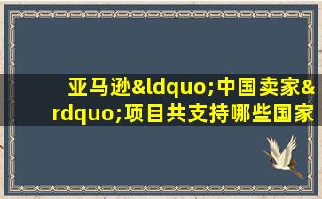 亚马逊“中国卖家”项目共支持哪些国家站点